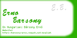 erno barsony business card