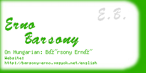 erno barsony business card